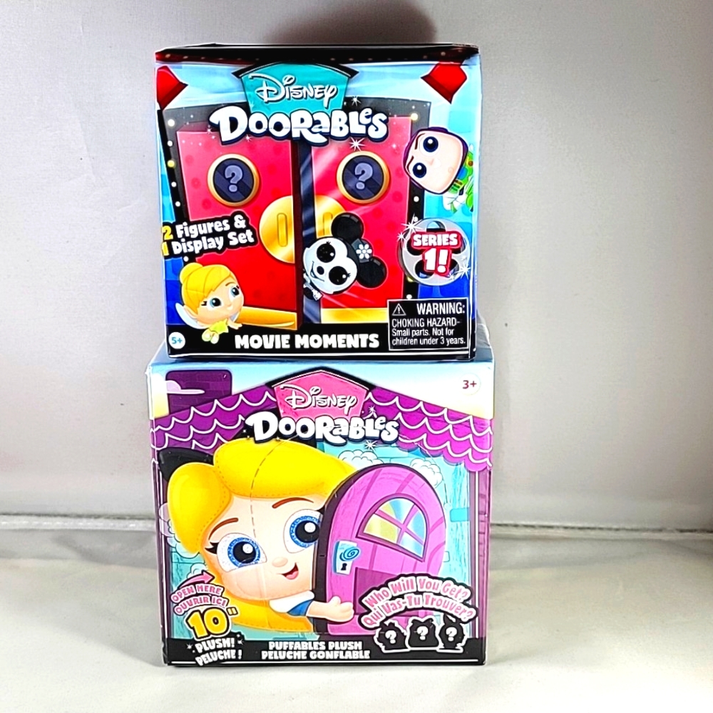 2 NEW Blind Boxes Disney DOORABLES - Movie Moments & 10 inch plush bundle